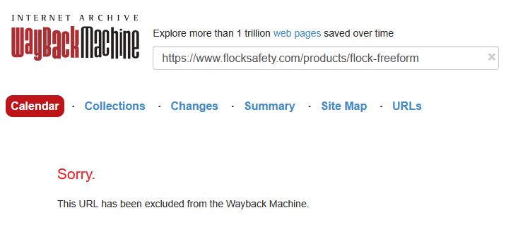 the wayback machine flock url error: sorry, this url has been excluded from the wayback machine
